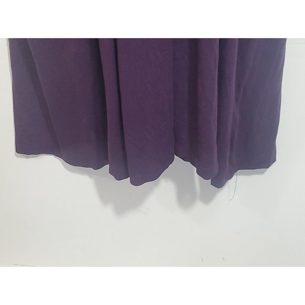 Olian Large Stretch Empire Waist Long Sleeve V-Neck Belt Purple Maternity Dress - Picture 6 of 11